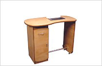 BTR391 Wood Manicure Bar with lockable storage tower+ 2x trays+ lamp insert